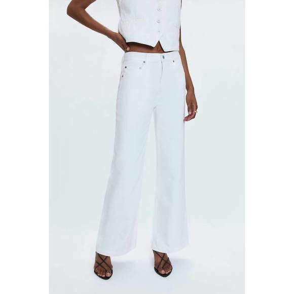 NEW PISTOLA jadyn low slung palazzo jean in vivid white